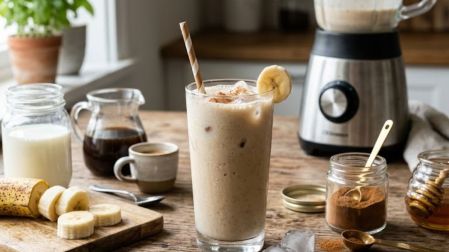 Banana Latte casero: receta fácil con plátano, café y leche