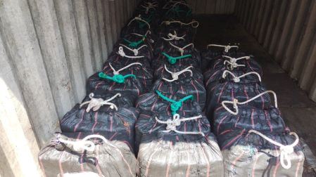 Los 54 bultos con presunta cocaína