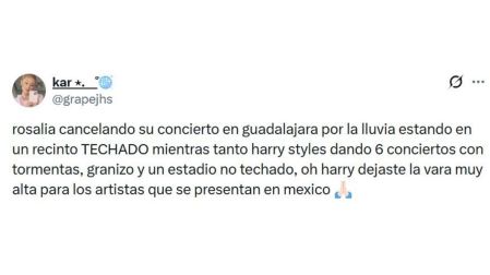 Harry Styles apareció entre las comparaciones por el concierto de Rosalía.