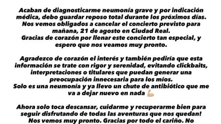 Pablo Alborán compartió un mensaje para sus seguidores