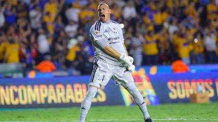 Nahuel Guzmán celebra penal detenido a Luis Puente en el Tigres Vs Atlante del Apertura 2026.