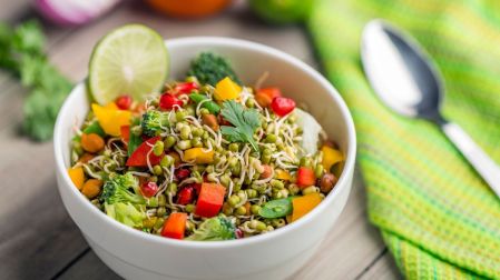 Ensalada de lentejas con vinagreta de aceite de oliva