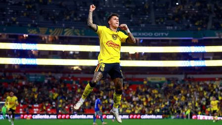 Brian Rodríguez festejó de esta forma el 2-0 a favor del América sobre el Puebla en duelo de la jornada 6 del Apertura 2026 de la Liga MX