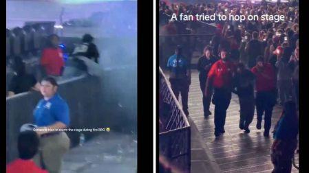 Fan intenta subir al escenario BTS