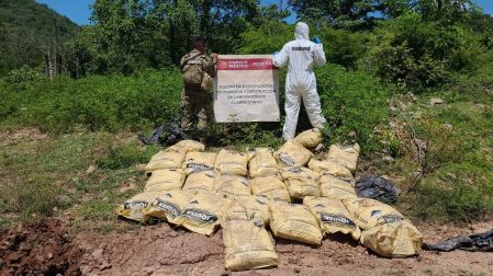 Tras concluir la inspección, los elementos navales procedieron a inutilizar el material localizado