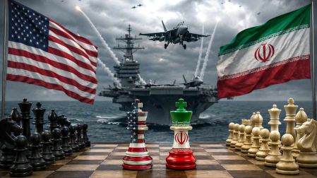 Ilustración sobre bombardeos de Irán en la guerra contra EU.