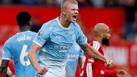 Erling Haaland se convirtió en el máximo goleador del Derbi de Manchester
