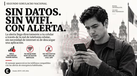 Hombre recibe una alerta de emergencia en su celular sin necesidad de datos, WiFi o descargar una aplicación.
