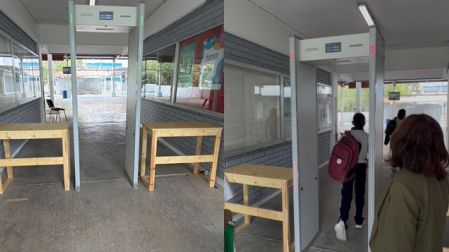 detector de metales en la secundaria