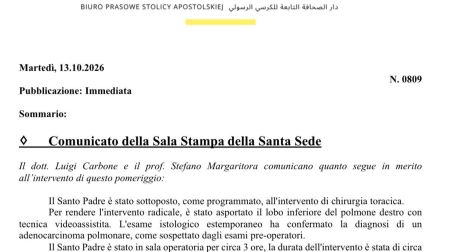 • El director de Sanidad del Vaticano, Luigi Carbone, confirmó el diagnóstico de adenocarcinoma pulmonar en el papa León XIV tras una intervención quirúrgica asistida por video realizada en Roma.