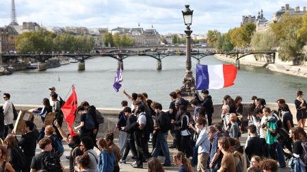 Manifestaciones registradas en calles de París, Francia