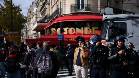 Manifestaciones registradas en calles de París, Francia