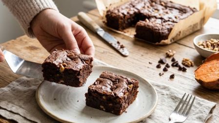 Brownies de camote y chocolate