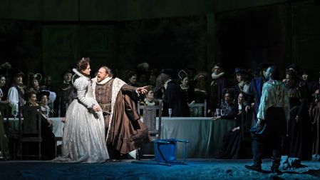 Aspectos del montaje de la ópera Macbeth que se presentará en The Metropolitan Opera y que se proyectará en la pantalla gigante del Auditorio Nacional el sábado 17 de octubre de 2026.