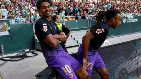 Lamine Yamal festeja nuevo gol con Barcelona
