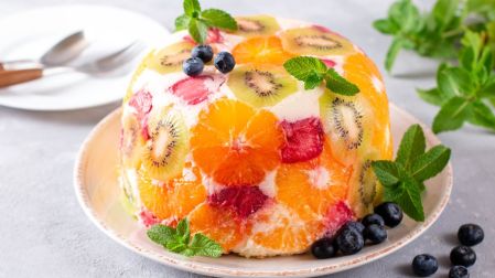 Frutas en gelatina.