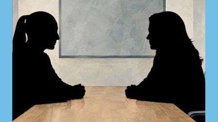 Ilustración de las siluetas de Sheinbaum y Campos en reunión por caso CIA.
