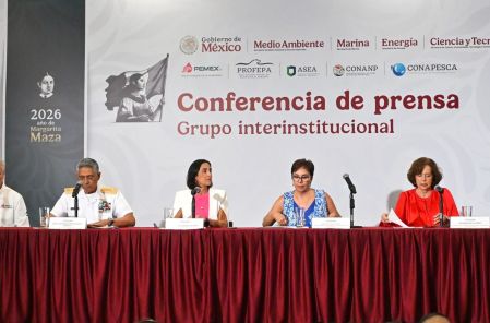 Víctor Rodríguez, titular de Pemex, admitió que una fuga en ducto de la empresa causó el derrame que ha afectado al Golfo de México.