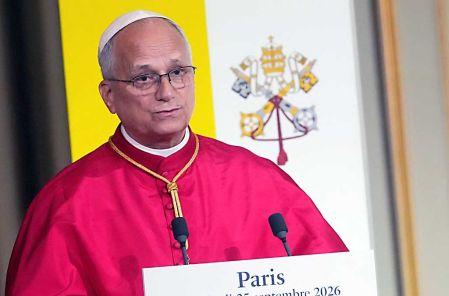 El Papa León XIV en su primer discurso tras su llegada a Francia.