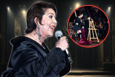 "La Guzmán" lo hizo a su estilo: devela placa y termina en el suelo en Malinche