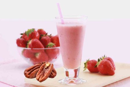 Receta de licuado de fresas con nuez