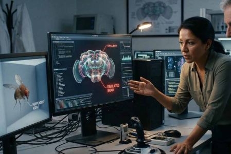 La mosca virtual actúa de forma independiente debido al cerebro recreado por los científicos.