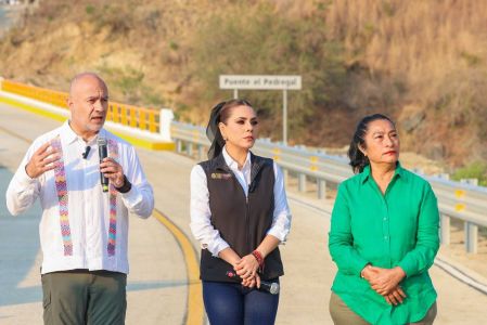Inaugura Evelyn Salgado rehabilitación del puente El Pedregal