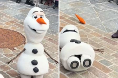 Robot de Olaf sufre su primera caída en Disneyland París