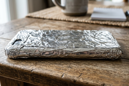 Truco de envolver el celular con papel aluminio.