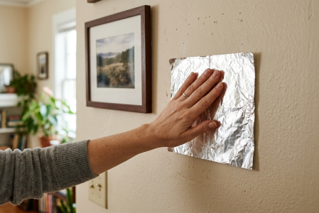 Truco de poner papel aluminio en la pared.