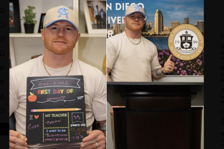 Canelo inició este lunes su etapa como estudiante universitario en  San Diego.