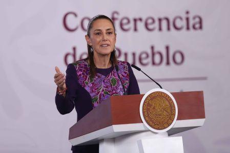 Sheinbaum en una de sus conferencias