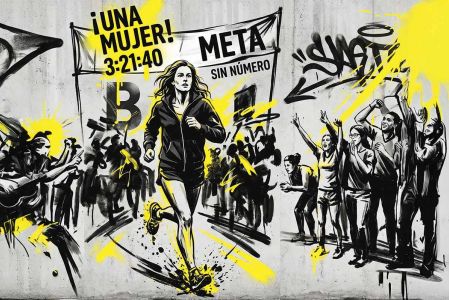 Ilustración de Roberta Gibb corriendo el Maratón de Boston