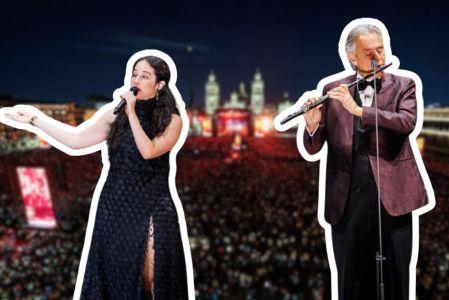 El momento que puedo a bailar al Zócalo: Bocelli, Sariñana y Los Ángeles Azules unen sus voces