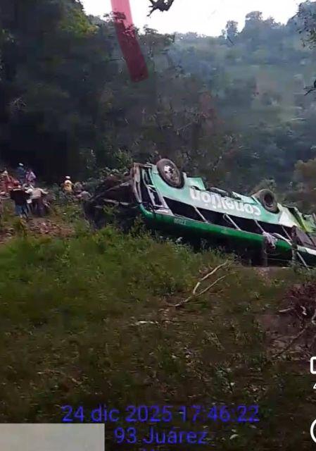 La FGE confirmó 8 fallecidos y 19 lesionados tras el desplome del autobús en el barranco.