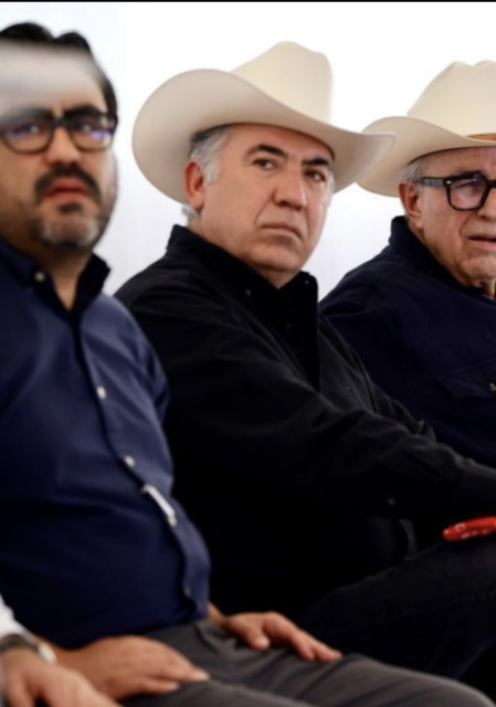 En la imagen, el alcalde con licencia de Culiacán, Juan de Diós Gámez; el senador Enrique Inzunza, y el gobernador con licencia de Sinaloa, Rubén Rocha.