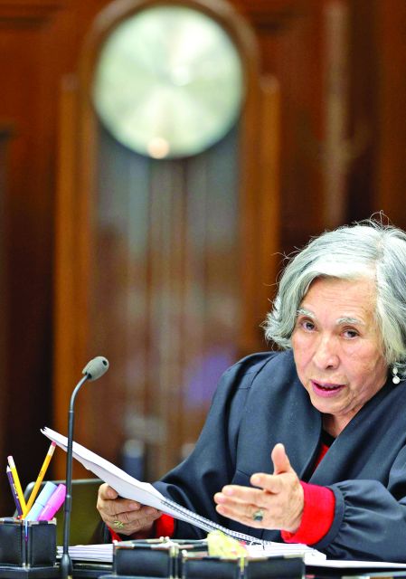CIUDAD DE MÉXICO, 10FEBRERO2026.- La ministra María Estela Ríoz González durante la sesión de la Suprema Corte de Justicia de la Nación en la cual se declaró inconstitucional el requisito de cinco años de convivencia para acreditar ante el ISSSTE el concubinato y acceder a la pensión por muerte, así como a los servicios de salud. FOTO: SCJN/CUARTOSCURO.COM