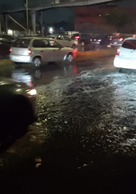 Por la noche ya se reportaban encharcamientos en Paseo de la Reforma