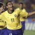 Romário durante partido de la Selección de Brasil.