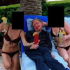 Una fotografía incluida en los archivos de Epstein muestra a Stephen Hawking en una tumbona con un cóctel, acompañado por dos mujeres en bikini.