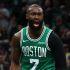 Jaylen Brown durante uno de los juegos de la serie contra Filadelfia.