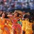 Shakira y los Ghetto Kids durante el medio tiempo de la Final 2026