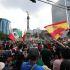 Españoles celebran el título del Mundial 2026 en el Ángel de la Independencia
