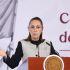 Claudia Sheinbaum en conferencia de prensa mañanera hablando sobre la reunión con la Sección 22 de la CNTE en Oaxaca.