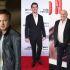 Collage de Aaron Paul con chamarra de cuero, RJ Mitte con traje negro y Dean Norris con saco oscuro en eventos públicos.