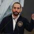 El presidente Nayib Bukele durante una conferencia de prensa.