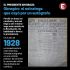 Portada del periódico Excélsior de 1928 informando sobre el asesinato del general Álvaro Obregón; a la izquierda, resumen visual de su trayectoria y muerte durante una comida política en la que firmaba autógrafos