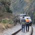 Autoridades mantienen resguardada la zona del accidente del Tren Interoceánico.