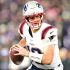 Drake Maye, quarterback de los Patriotas de Nueva Inglaterra.
