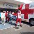 Paramédicos de la Cruz Roja Mexicana llegaron al lugar para atender al lesionado y trasladarlo a un hospital para su atención médica.